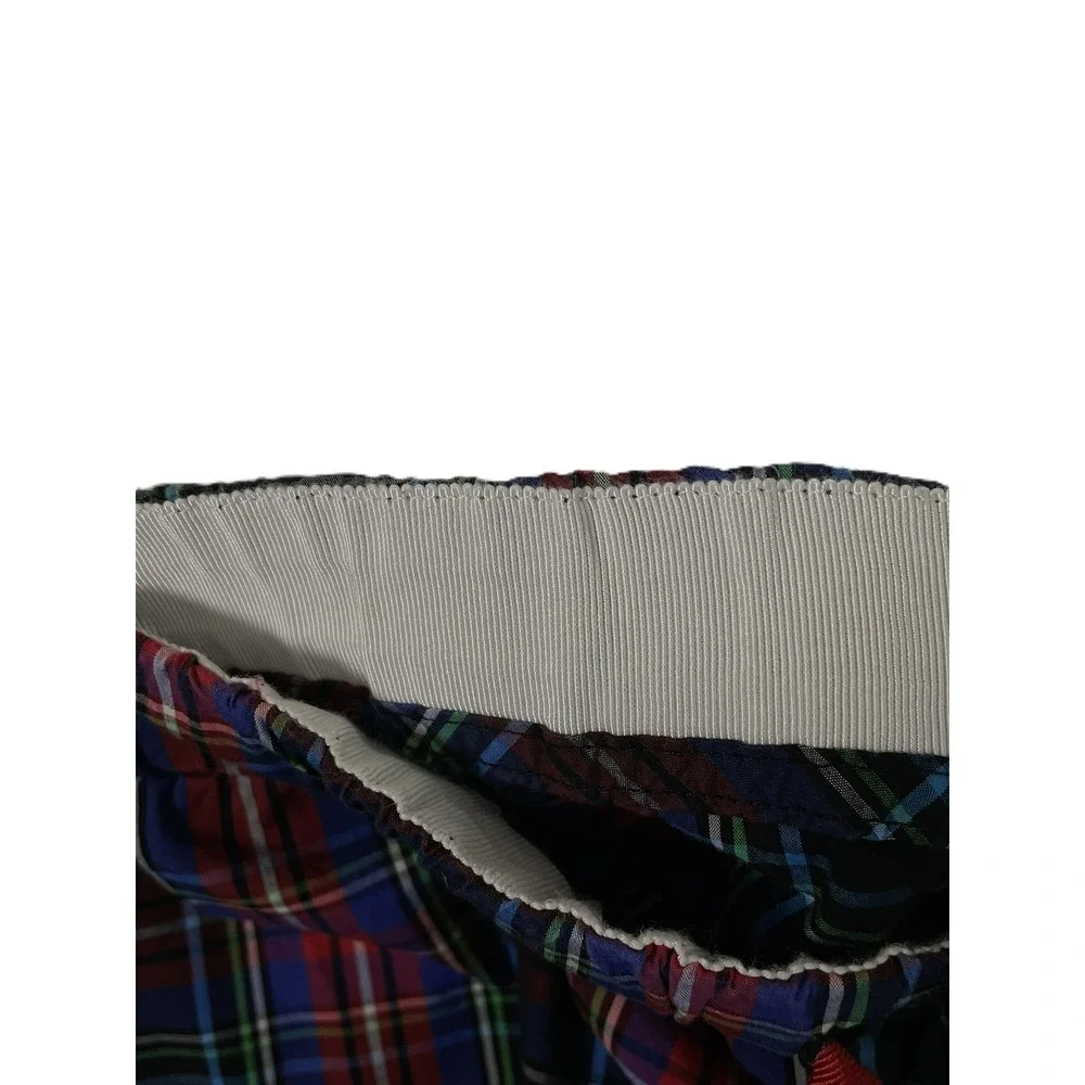 J.Crew L Red Black Green Plaid Cotton Pajama Pants Drawstring‎ Pockets Sleep